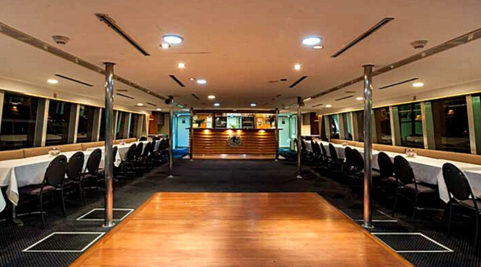 Vagabond Spirit -dancefloor perfect for group boat hire Sydney Harbour