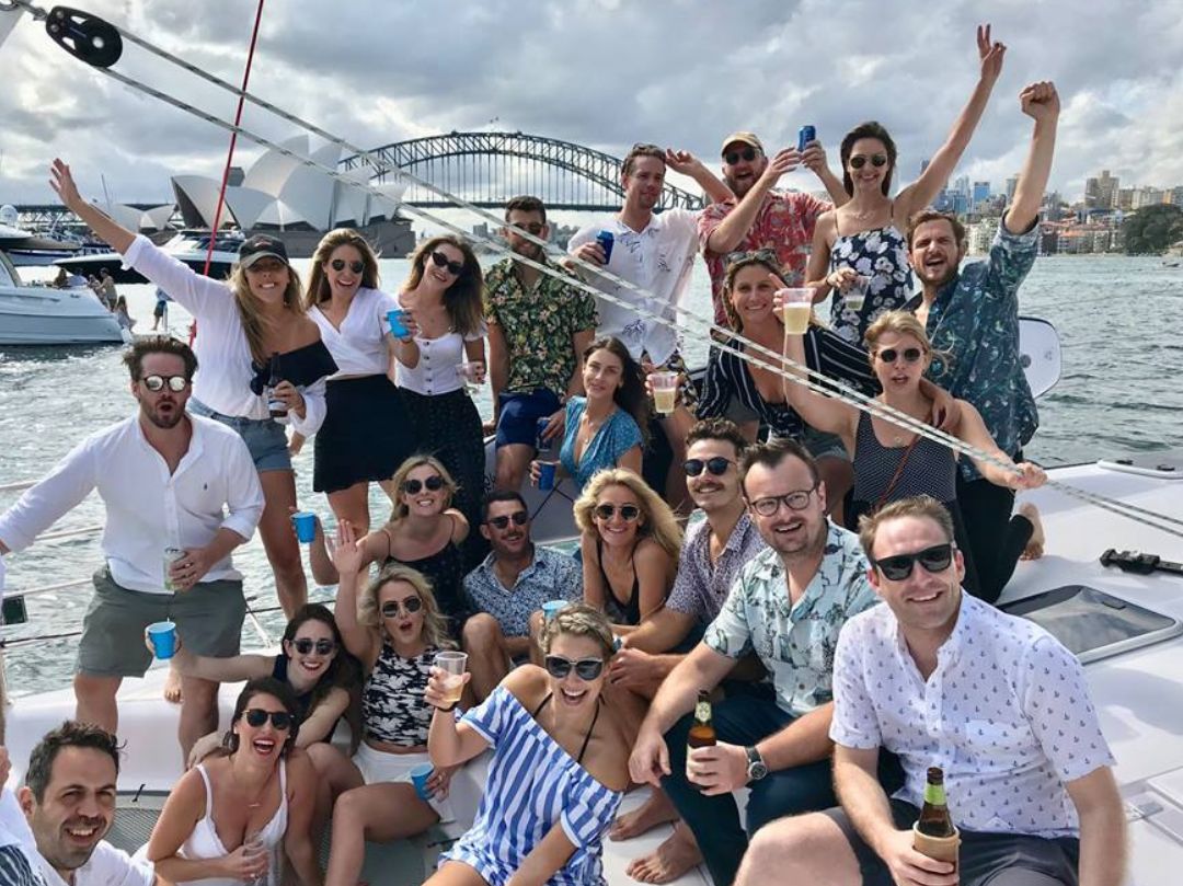 Engagement Boat Party Sydney - Group Photo Opera House